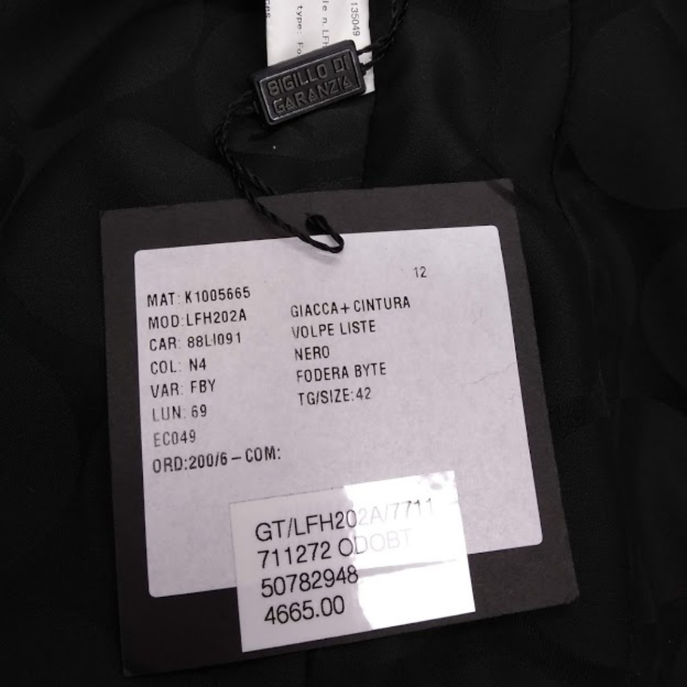 CLEARANCE! BYTE by TESO Black Fox Fur Jacket - Picture 4 of 5